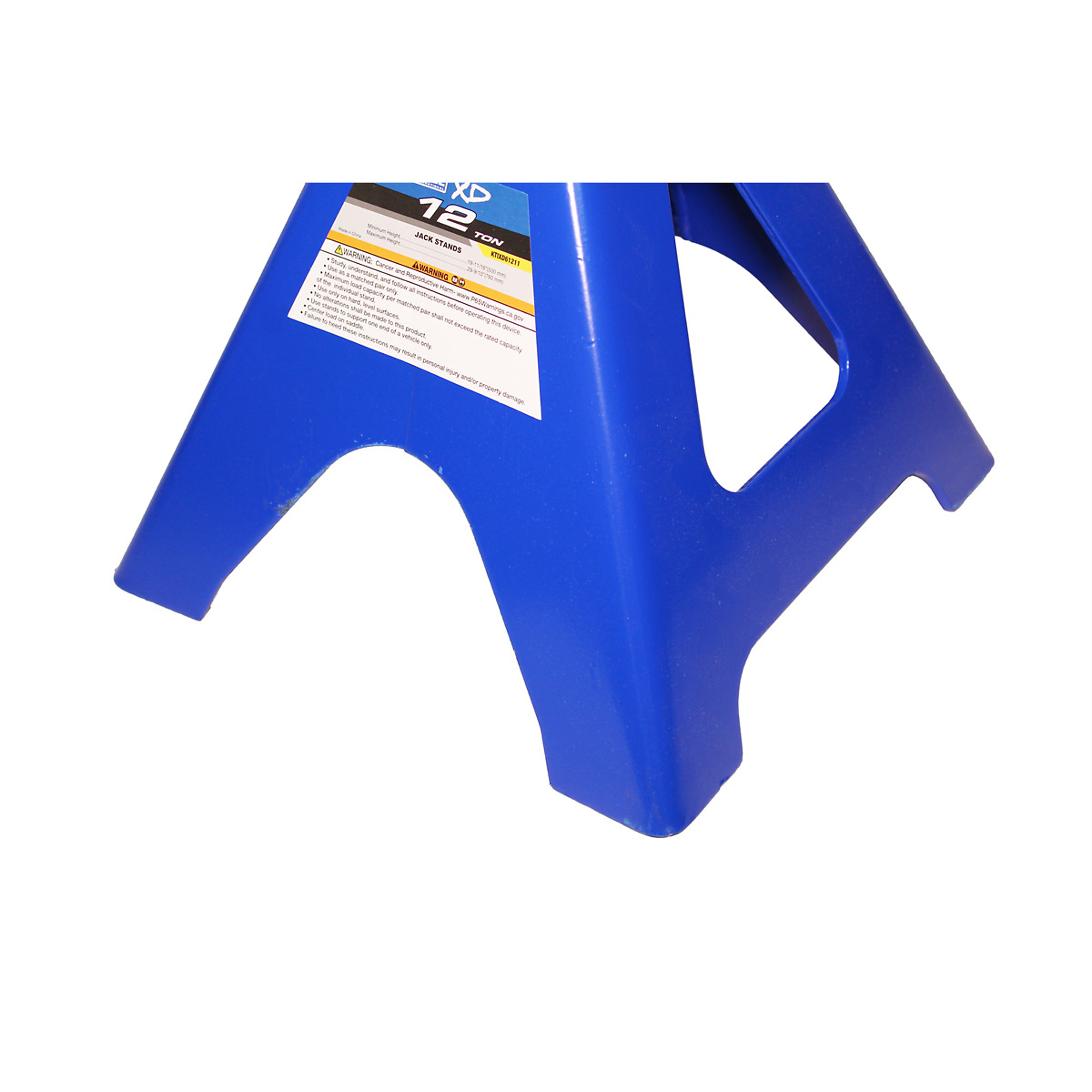 K Tool International Jack Stands — 12-Ton Capacity, Locking Pin, 19.7in. to 29.2in. Height, Model# KTIXD61211